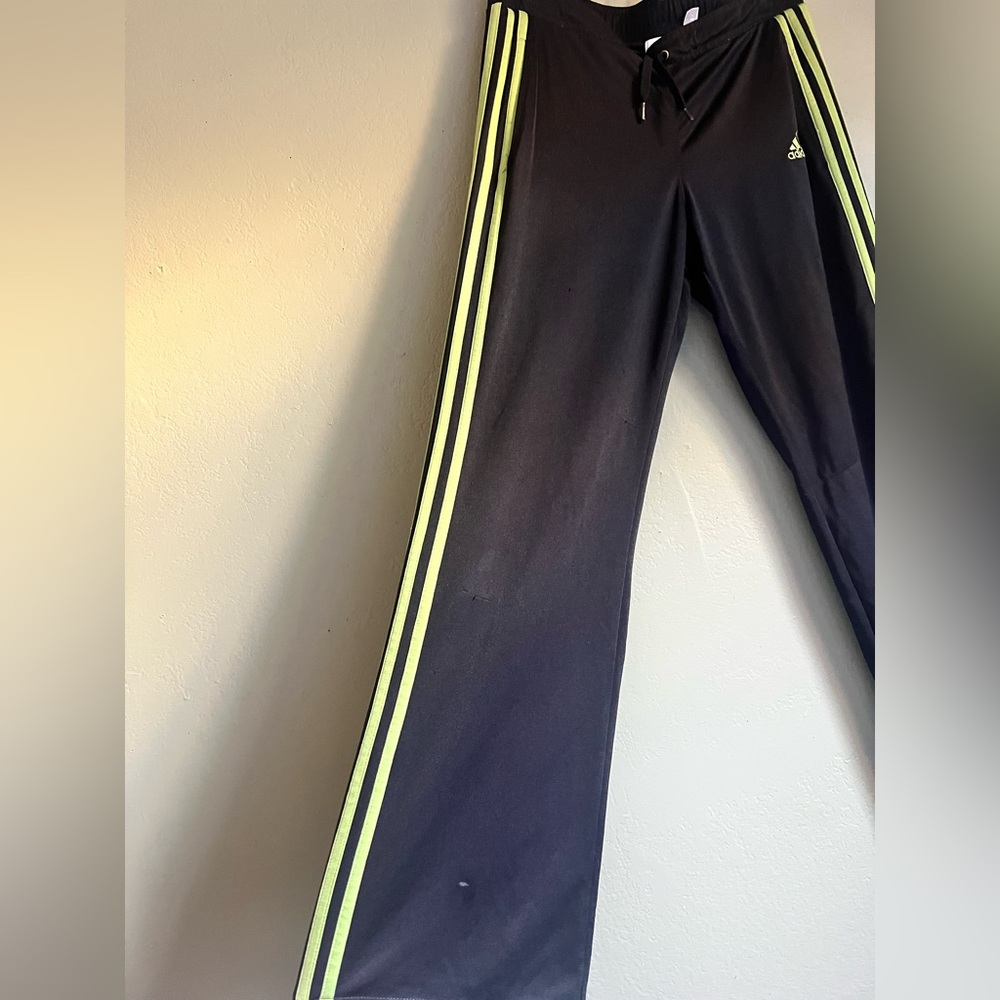 Black and green adidas track pants - Picture 2 of 4
